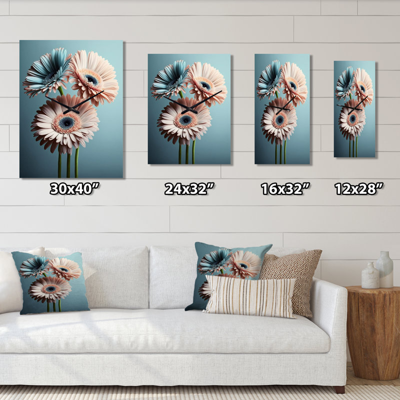 Horloge murale Gerbera, H 28 po x l 12 po x P 1 po