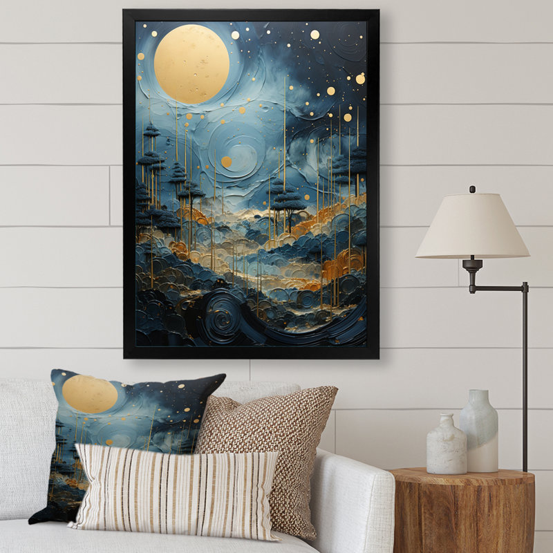 Reproduction d'art sur toile U19, Cadre simple noir, H 32 po x l 24 po x P 1 po