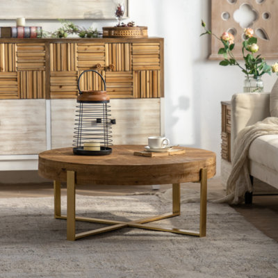 Solid Wood Top Single Coffee Table