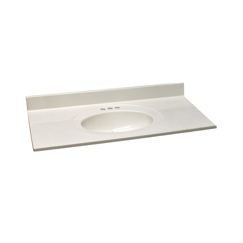 Ivory Swirl 43-Inch Cultured Marble Vanity Top with Backsplash