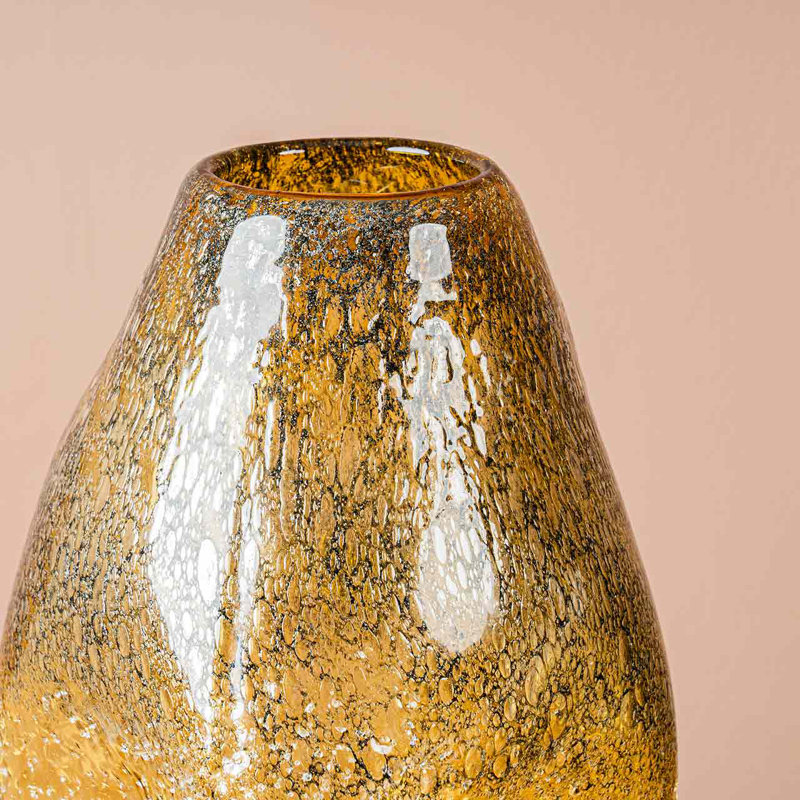 Conchor Chic Handmade Vase for the Living Room, Stylish Decorative Glass Vase, Overall Height - Top to Bottom (cm) 32.5