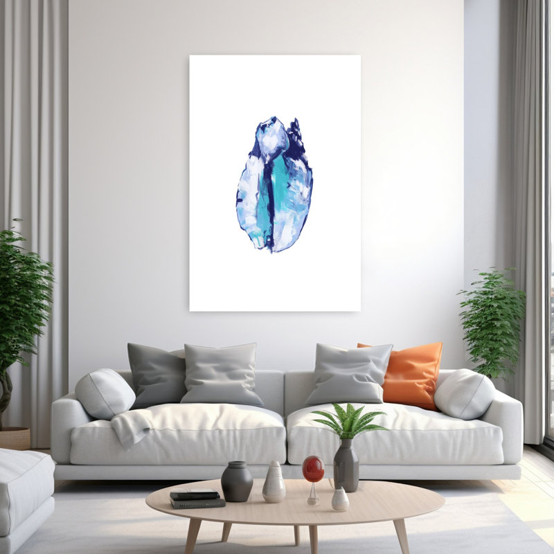 Art contemporain, art abstrait poisson côtier, H 60 po x l 40 po
