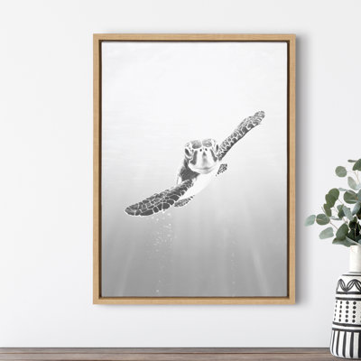 Sea Turtle by Simon Te of Tai Prints Framed Canvas Wall Art Print
