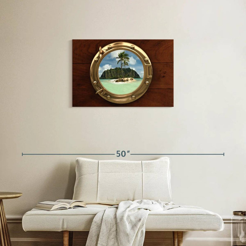 Aletra Sandy Beach Through Porthole, 20" H x 30" W