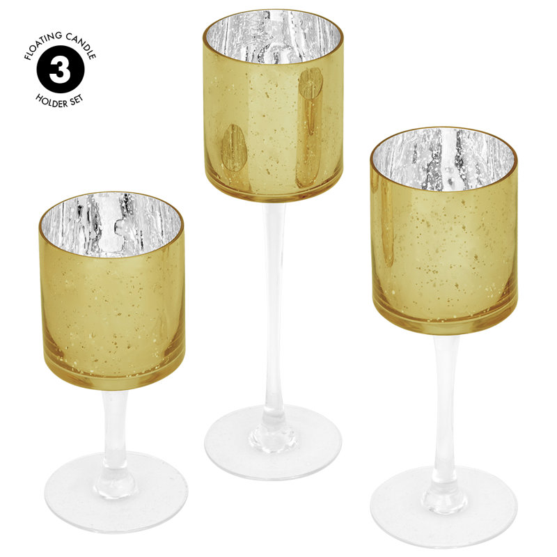 11.75'' H Glass, Gold