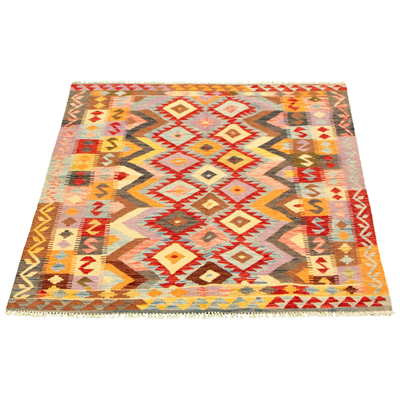 Tapis décoratif en laine noué à la main de conception unique 4 pi 11 po x 6 pi 1 po noué à la main New Age