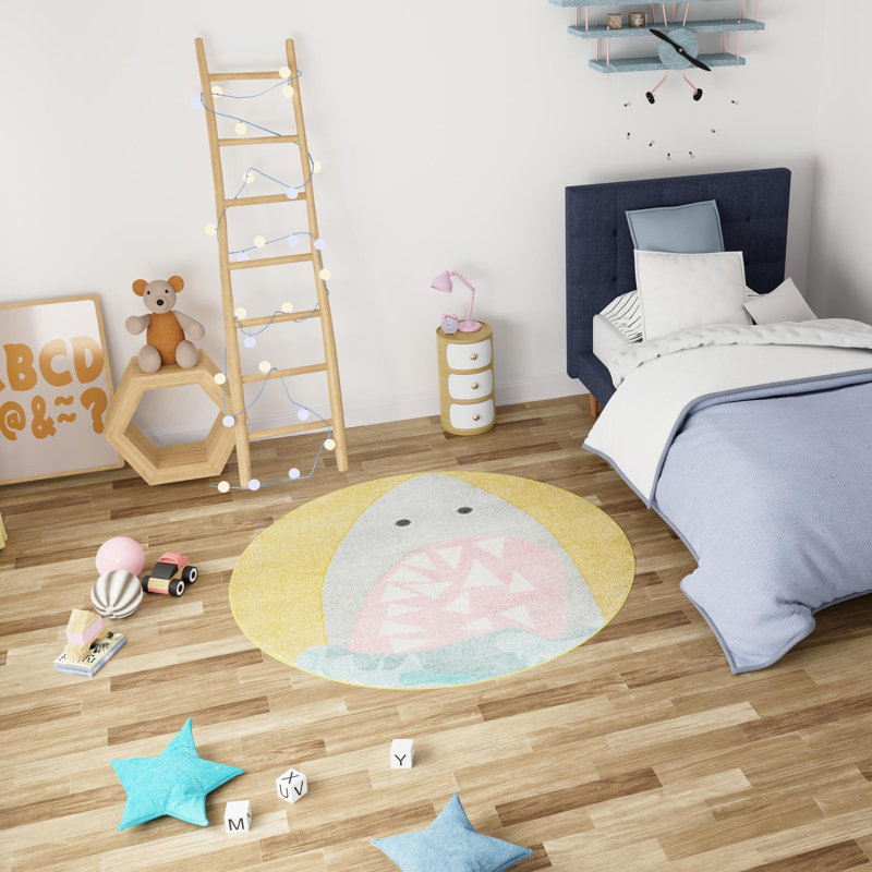 Tapis pour enfant Unique Loom Sharks, Rond 2 pi 2 po