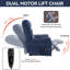 Fauteuil inclinable à levage à deux moteurs Leatherair Infinity jusqu'à 350 lb avec télécommande, massage thermique et mécanisme de mouvement robuste-1341328521