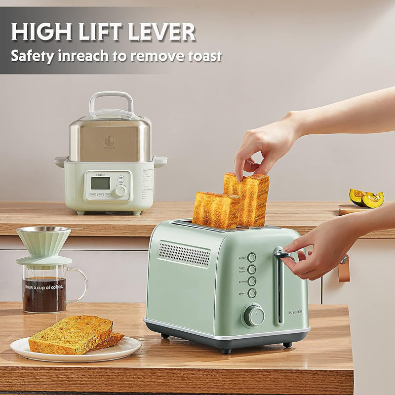 Buydeem 2-Slice Toaster, Celadon Green
