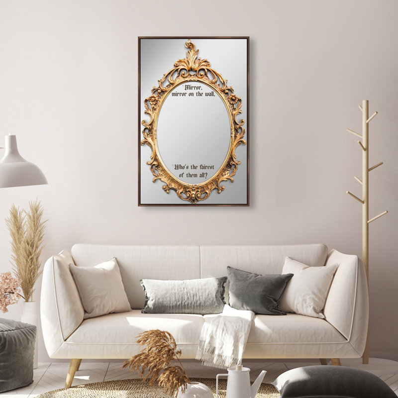 Fairest of Them All Framed Mirror by Oliver Gal, Gold