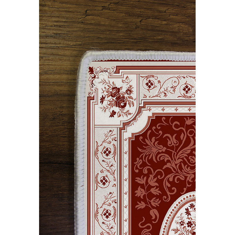 Claret Red Area Rug, 5.2 x 7.5 ft | 100% Polyester, 650 g/m² | Pile Height: 0.2 in | Digital Printing, Antibacterial, Eco-friendly | Non-Slip PVC Dot Underside | Machine Washable, Perfect for Living Room & Bedroom Décor