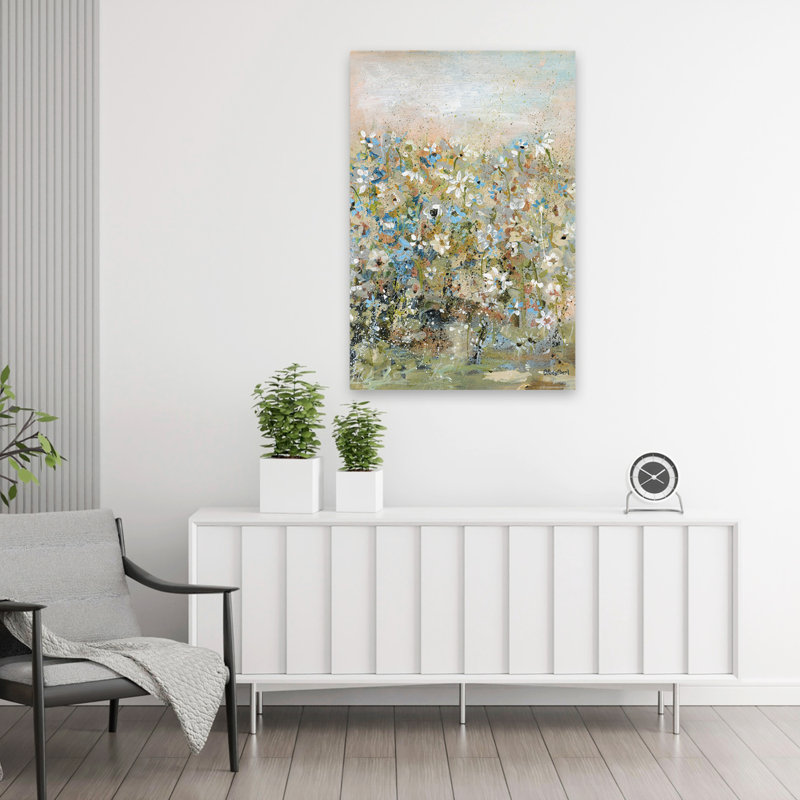 Champ de fleurs - art floral jardin printanier, H 36 po x l 24 po