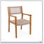 Chaise avec accoudoirs en teck et corde, design ergonomique pour le confort et le style, brun clair
