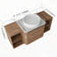 Meuble-lavabo mural avec lavabo d'art en céramique, deux tablettes de rangement et porte à fermeture en douceur