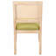 Ensemble de 2 chaises de salle à manger de style Mid-Century en lin vert olive avec structure en bois massif