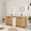 Ensemble de meuble-lavabo double 72 po avec 5 portes et lavabo en céramique Diandrea-128496225