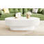 Table basse moderne ovale de style tambour cannelé avec plateau épais et base robuste-130122388