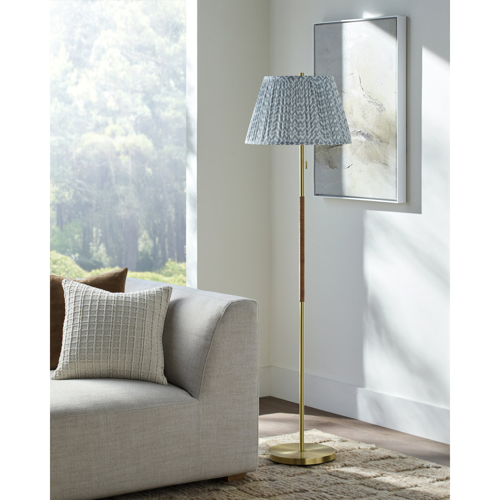 62" Floor Lamp, Gray