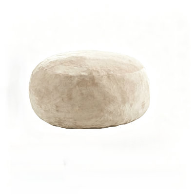 Pouf rond beige pour adultes et adolescents, canapé-pouf surdimensionné rempli de mousse à mémoire de forme, housse en flanelle douce, siège confortable pour salon, chambre ou dortoir