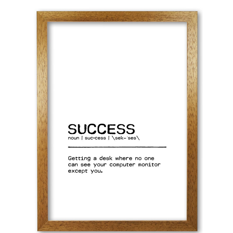 Success Desk - Print, 29.7cm H x 21cm W x 4cm D, Wrapped Canvas