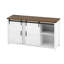 Buffet de 55,1 pouces avec rangement, armoire de rangement Farmhouse avec portes de grange coulissantes et 4 tiroirs, table de buffet en bois avec prise de courant-1962337203