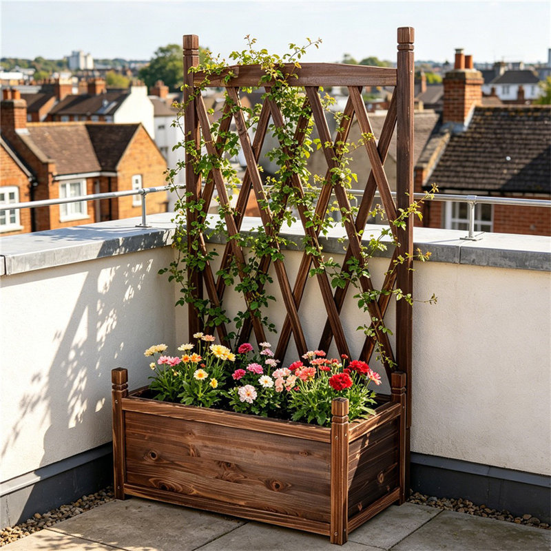 Bloxom Wood Planter Box, 115cm H x 36.5cm W x 64cm D