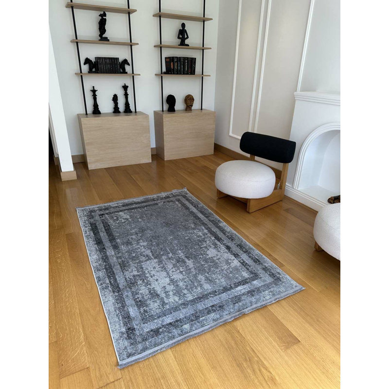 Tapis en coton avec envers antidérapant Lanney, Carré 2 pi 7 po