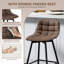 Upholstered Faux Leather Bar Stool with Steel Frame-61601233-135456940