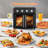 Large Capacity French Double-Door Air Fryer Convection Toaster Oven, 1700W, 7 Preset Menus, 7-In-1 Multi-Function: Bake, Roast, Grill, Toast, Dehydrate, Defrost, Stainless Steel/Black | Gift Idea-122005896