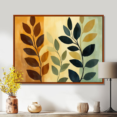 Autumn Leaf Rhythm - Earth Tone Botanical Leaves Canvas Wall Art