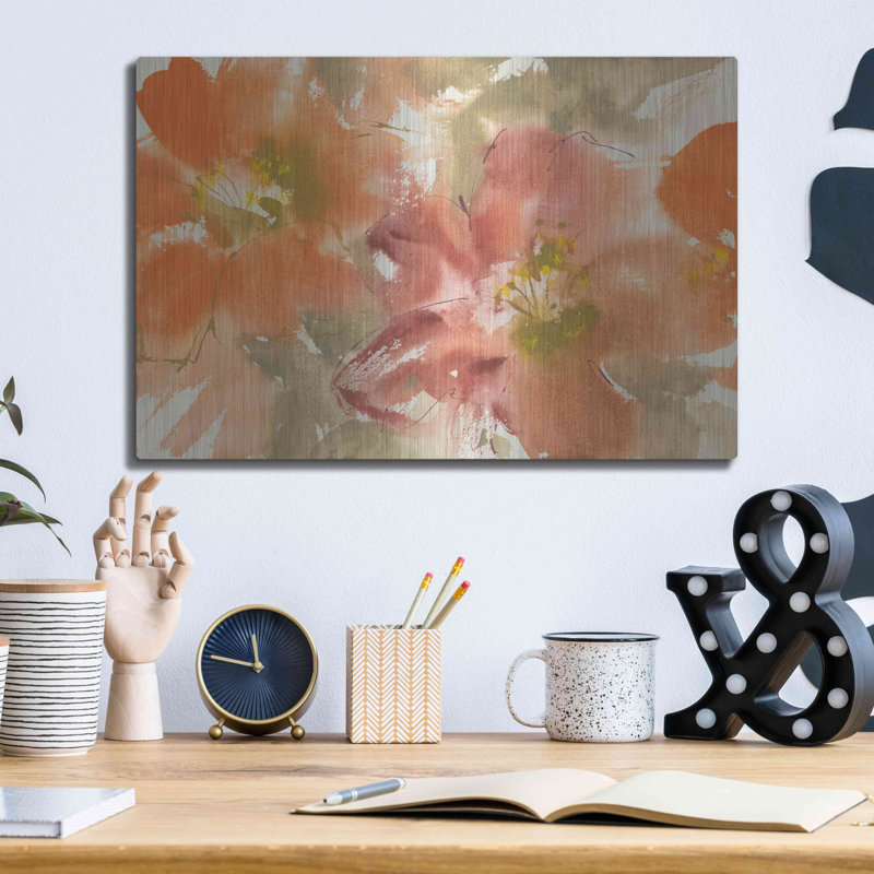 Luxe Metal Art 'Tribal Lilies II' By Chris Paschk " Tribal Lilies II " by Chris Paschke, 12" H x 16" W