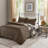 3 Piece Reversible Printed Quilt Set Black/Brown