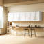 Armoire de rangement murale empilable, P 11,81 po x l 31,50 po x H 29,92 po, blanche