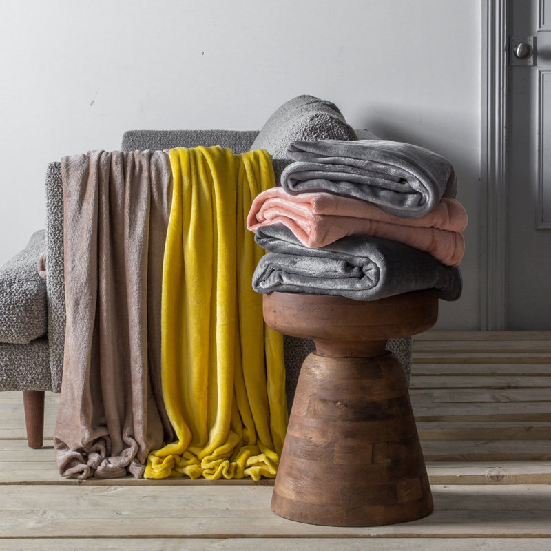Flannel Throw Blanket, Blush