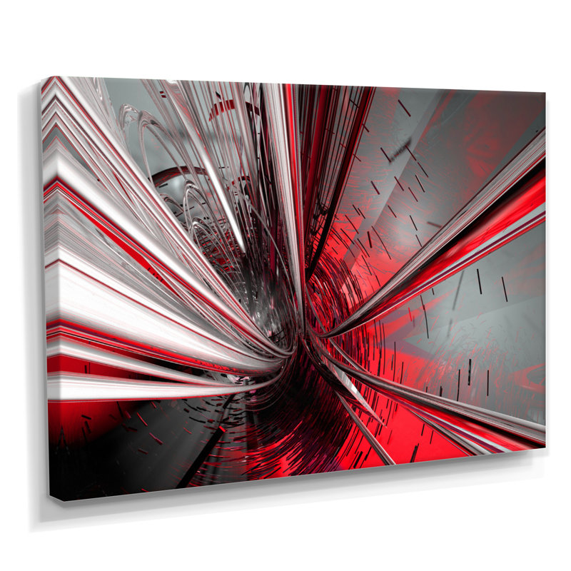« Fractal 3D Deep into Middle » - Impression d'art graphique, H 30 po x l 40 po, Sans cadre, Toile tendue