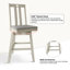 Chaise de bureau pivotante en bois antique gris avec housse grise-190951818