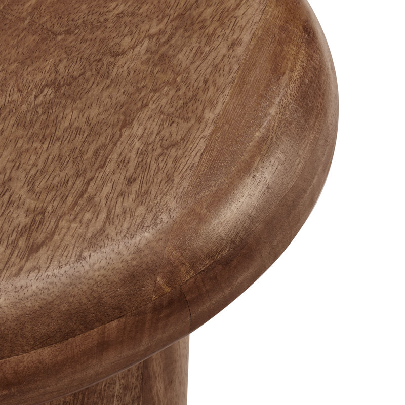 Mavina Mango Wood Side Table, Walnut
