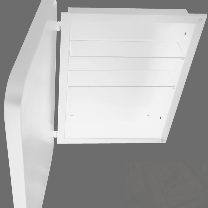 Armoire à pharmacie en métal avec miroir et tablettes réglables, 23.6" H x 15.7" W x 4.7" D, Blanc