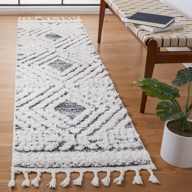 Wiest Moroccan Tassel Shag Performance Southwestern Rug, Runner 2'3" x 10'