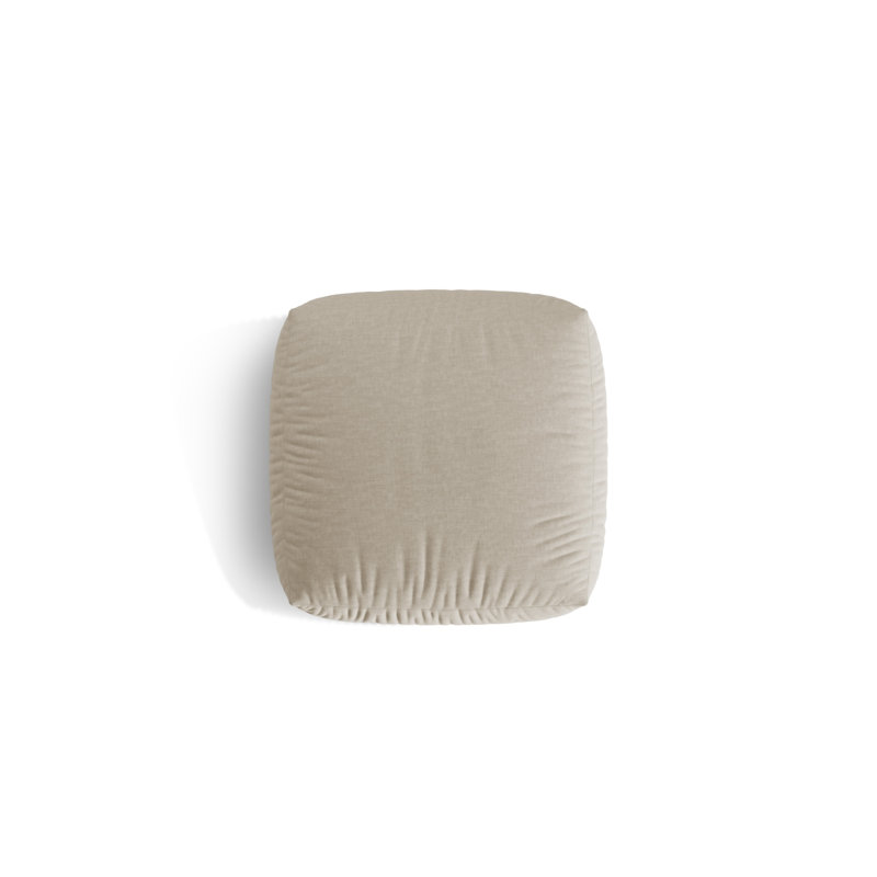 Carlens 106cm Wide Solid Colour Pouffe Ottoman, Light Beige