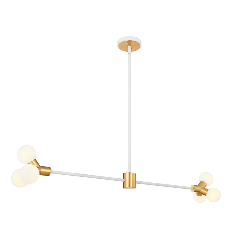 Luminaire suspendu linéaire en laiton Tres 6 LT Kalco