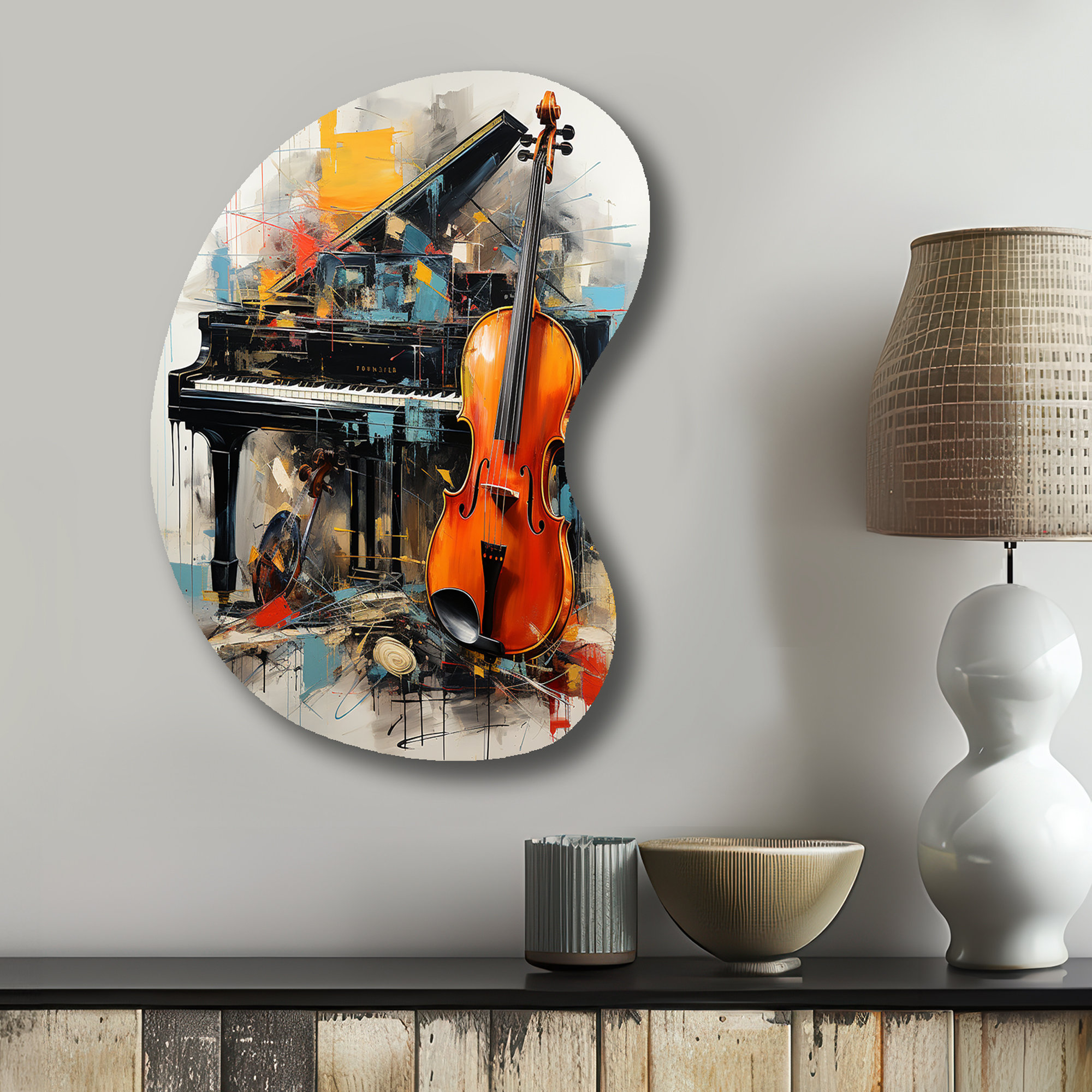 Design Art Music Dynamic Ballad Bold - Asymmetrical Music Metal Wall ...