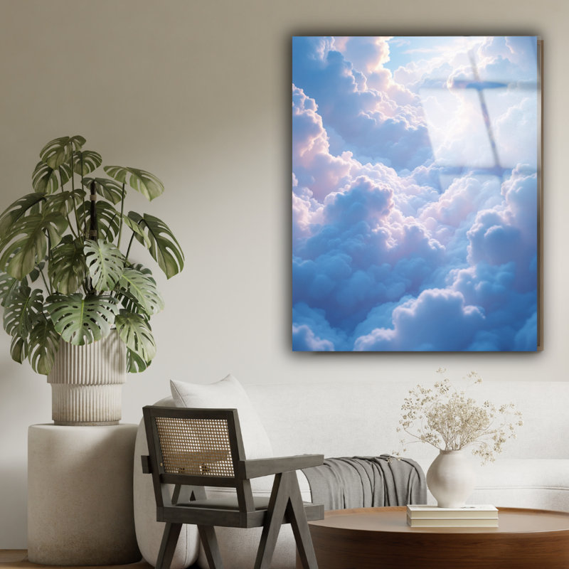 Nuage imprimé sur verre trempé, H 24 po x l 18 po