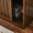 Mid Century Sideboard With 2 Sliding Door & Solid Wood Decorative Strips, Storage Cabinet