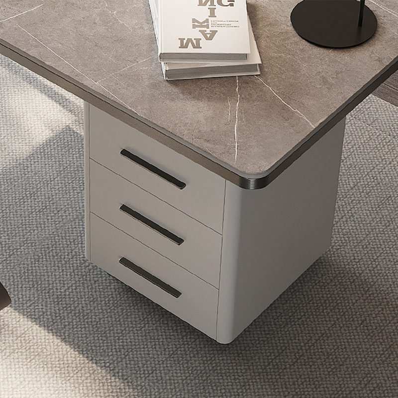 Bureau italien moderne et minimaliste: plateau en ardoise massif, H 29,5 po x l 63 po x P 27,6 po