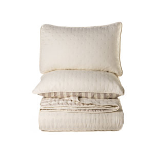 Ann solid natural quilt set (Ensemble de 2)