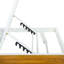 Chaise longue à structure en fer blanc avec siège en bois d'acacia, fauteuil inclinable extérieur réglable d'une capacité de 400 lb pour le patio près de la piscine