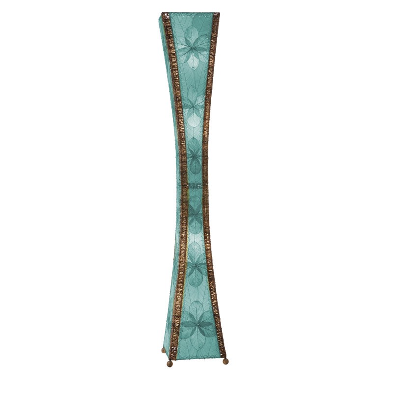 Quintan 72'' Black Column Floor Lamp, Sea Blue
