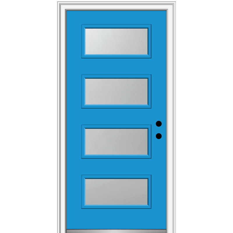 Celeste 32" x 80" Left-Hand Inswing Frosted Glass Fiberglass Front Door