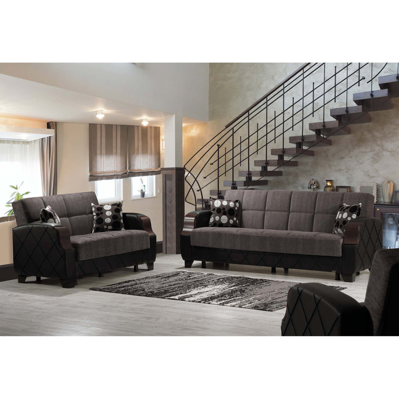 Upholstered Convertible Sofabed with Storage